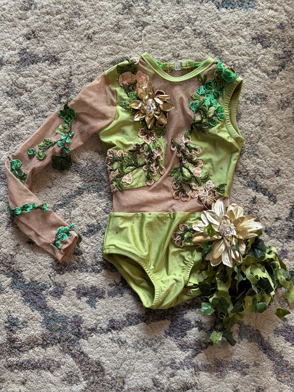Custom Green Forest Nature Leotard Dance Costume
